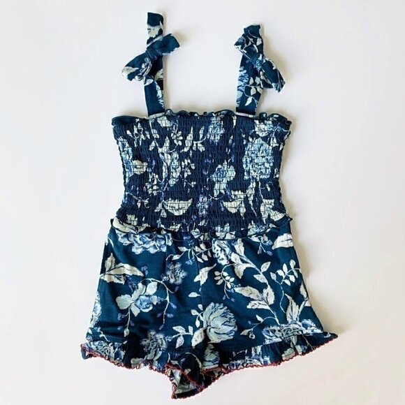 NWT Matilda Jane Girl Camille Blue Floral Print Girl Romper 4T 6 Years 10 Years - Picture 1 of 8